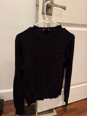 Club Monaco Black Crewneck Sweater with Pocket